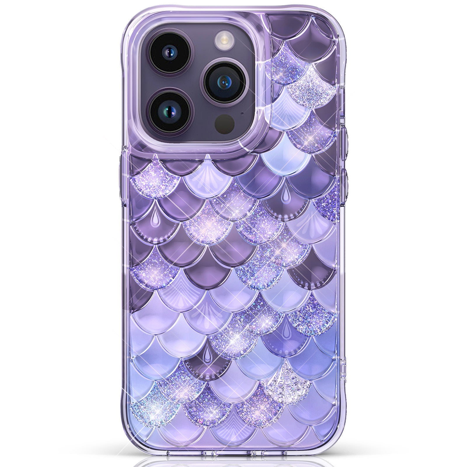 KINGXBAR Fish Scale Series til iPhone 14 Pro telefoncover Anti-ridse TPU+PET IML Cover KINGXBAR Fish Scale Series til iPhone 14 Pro telefoncover Anti-ridse TPU+PET IML Cover